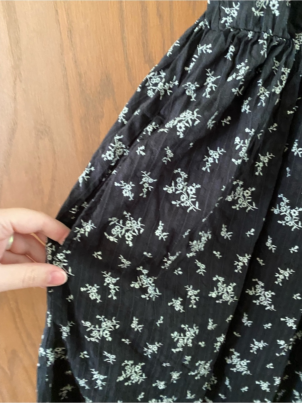 Aerie corset black floral midi dress - Picture 5 of 13